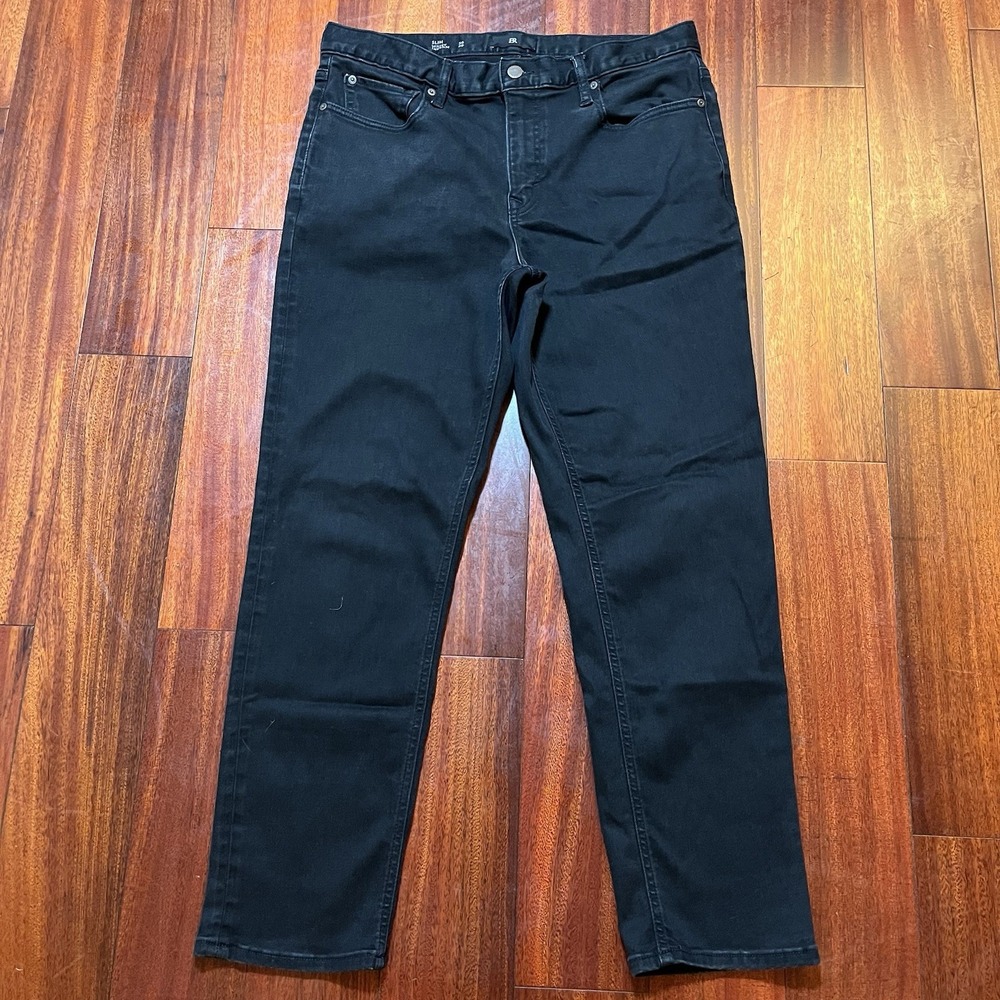 Banana Republic Jeans Mens 35x29 Black Luxe Traveler Preppy Casual True Black